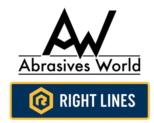 Logos of Abrasives World and Right Lines on a white background