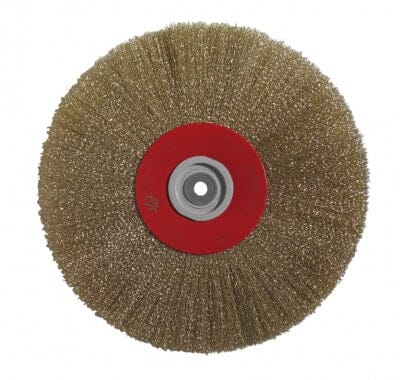 Bench Mounted Wire Brush Wheels- Brass Coated Steel Wire Brushes Abrasives World