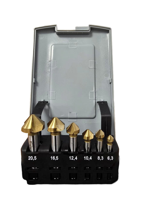RIGHT LINES HSS 3 Flute Metal Countersink, 6 pcs Drills Abrasives world