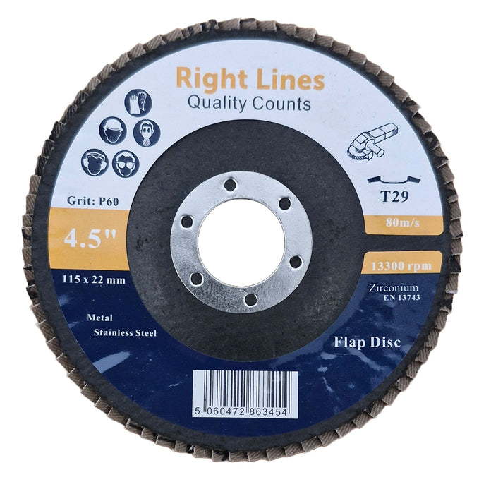 RIGHT LINES Zirconium Flap Discs - 115mm Flap Discs Abrasives World