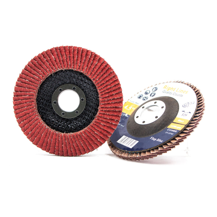 RIGHT LINES Ceramic Flap Disc 115mm Ceramic Flap Discs Abrasives World