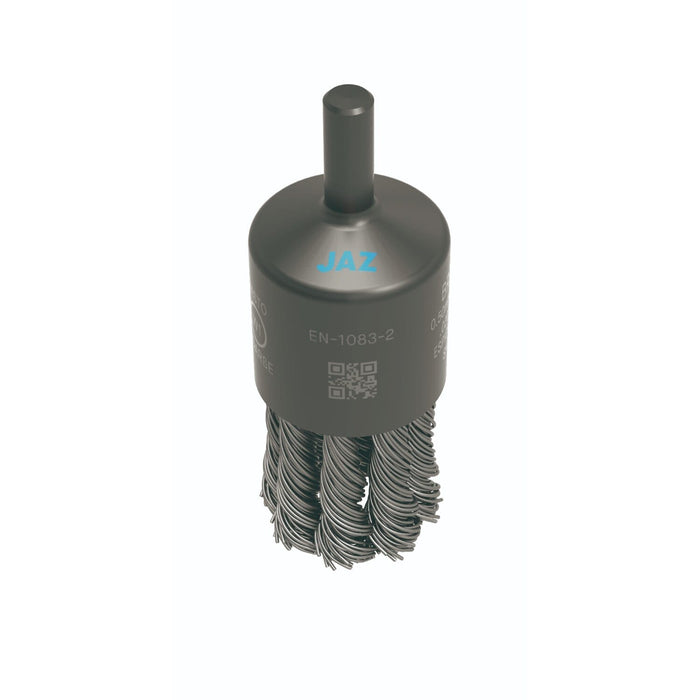 JAZ Twisted Knot Spindle Mounted End Brush Stainless Steel Wire Brushes ABRASIVES FOR INDUSTRY LIMITED - Abrasives world 