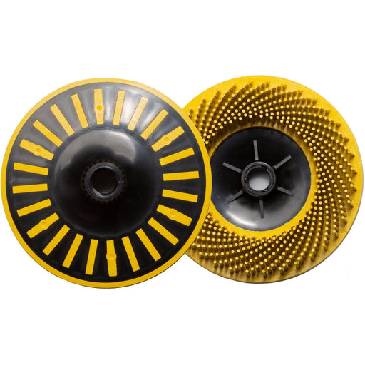 yellow M14 Bristle Bush Cup front and reverse view