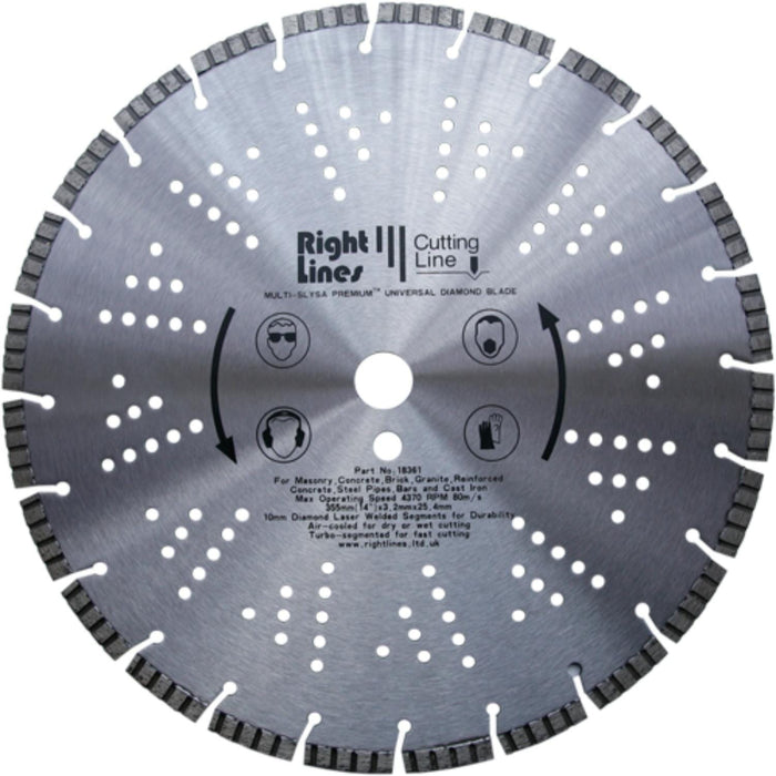RIGHT LINES Multi Slysa Premium Diamond Cutting Discs For Hard Materials Diamond Multi-Slysa Blades Abrasives World 
