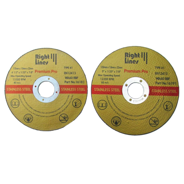 RIGHT LINES Premium Pro Thin Cutting Discs for Stainless & Mild Steel Metal Cutting Discs Abrasives World 