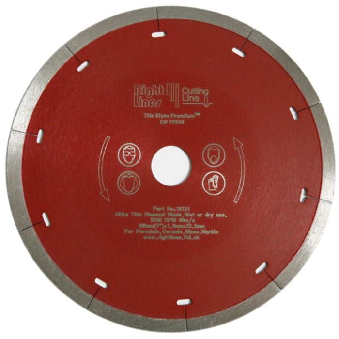 RIGHT LINES Thin Tile Slysa Premium Diamond Discs For Porcelain & Glass Tiles Diamond Blade Tile Slysa Abrasives World 