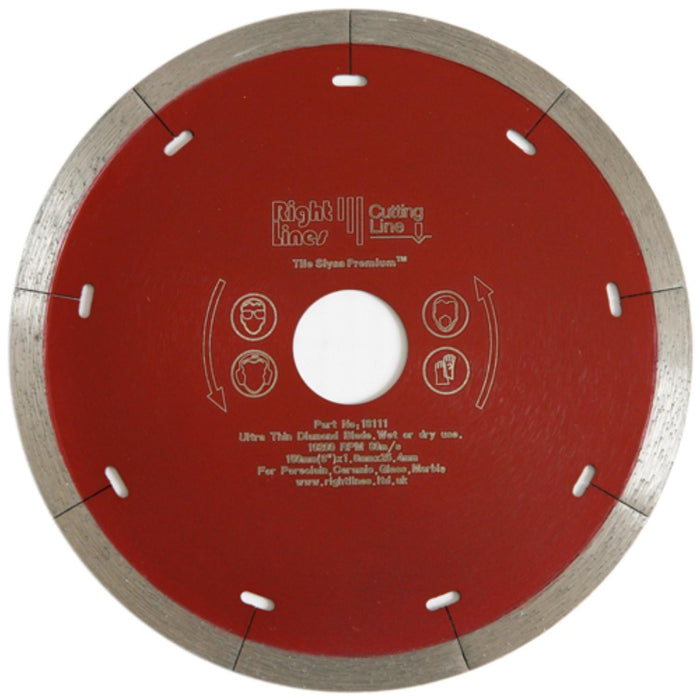 RIGHT LINES Thin Tile Slysa Premium Diamond Discs For Porcelain & Glass Tiles Diamond Blade Tile Slysa Abrasives World 