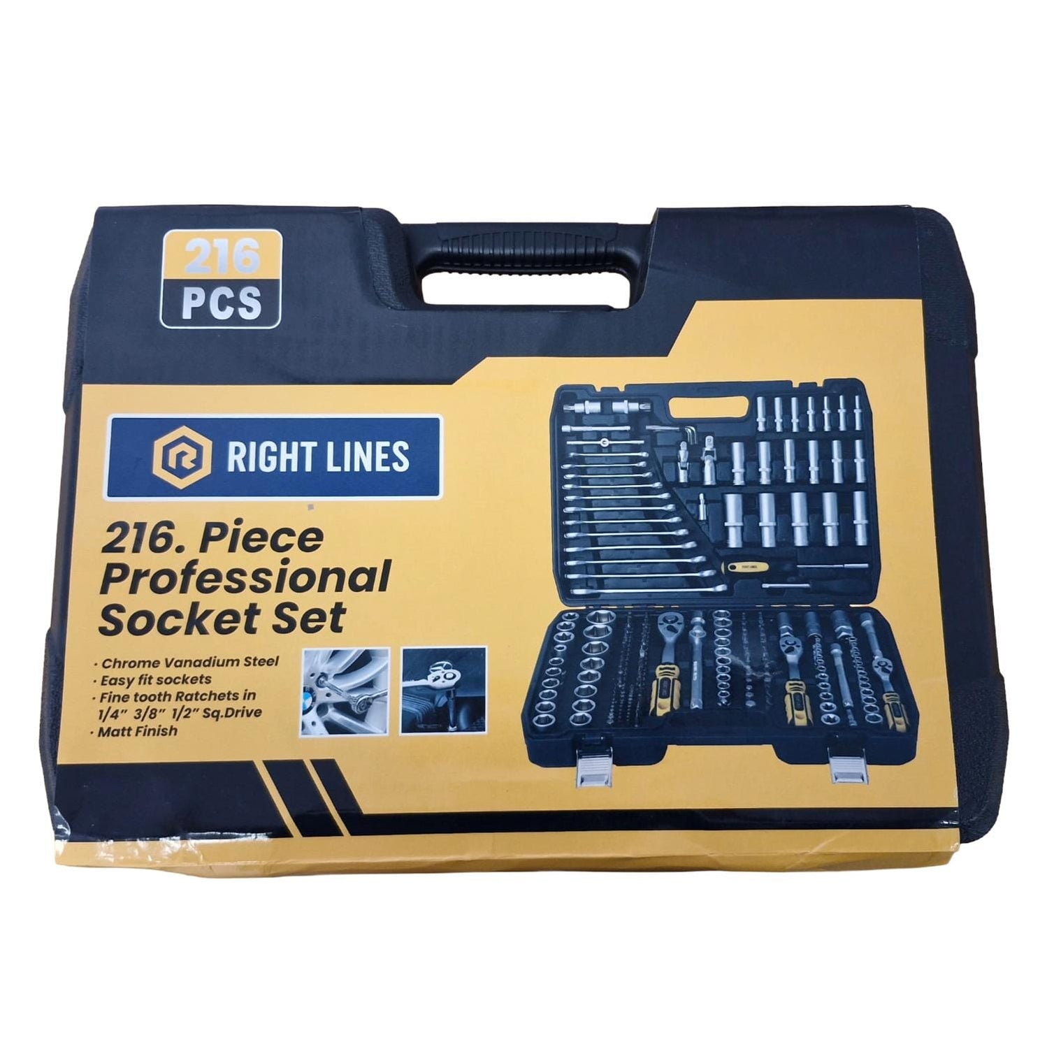 Racket Set Tool Complete Chrome Socket & Ratchet Tool Set | Multi-Drive Mechanics Kit