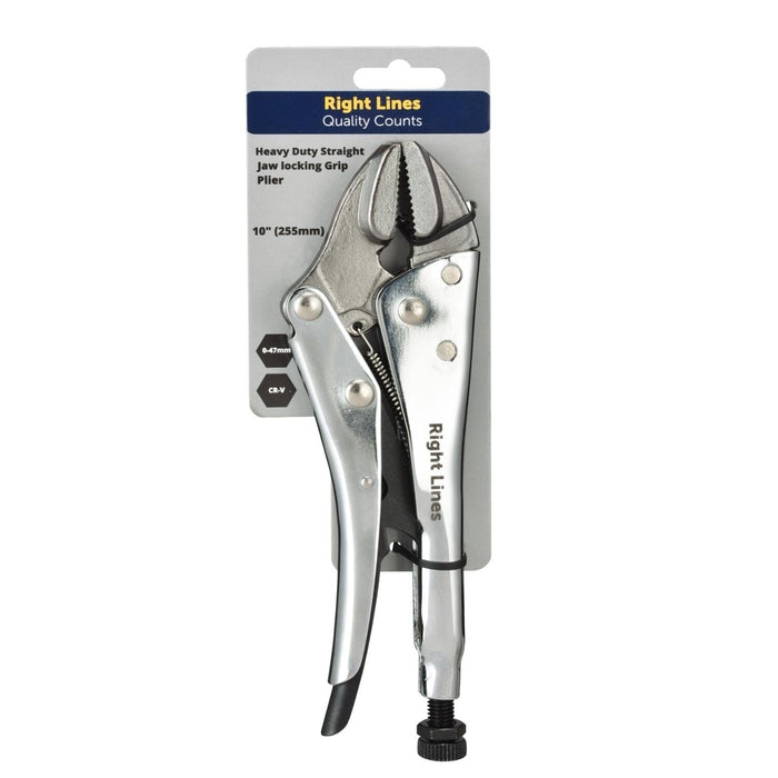 RIGHT LINES Straight Jaw locking Grip Plier 10" (255mm) Right lines Abrasives world 