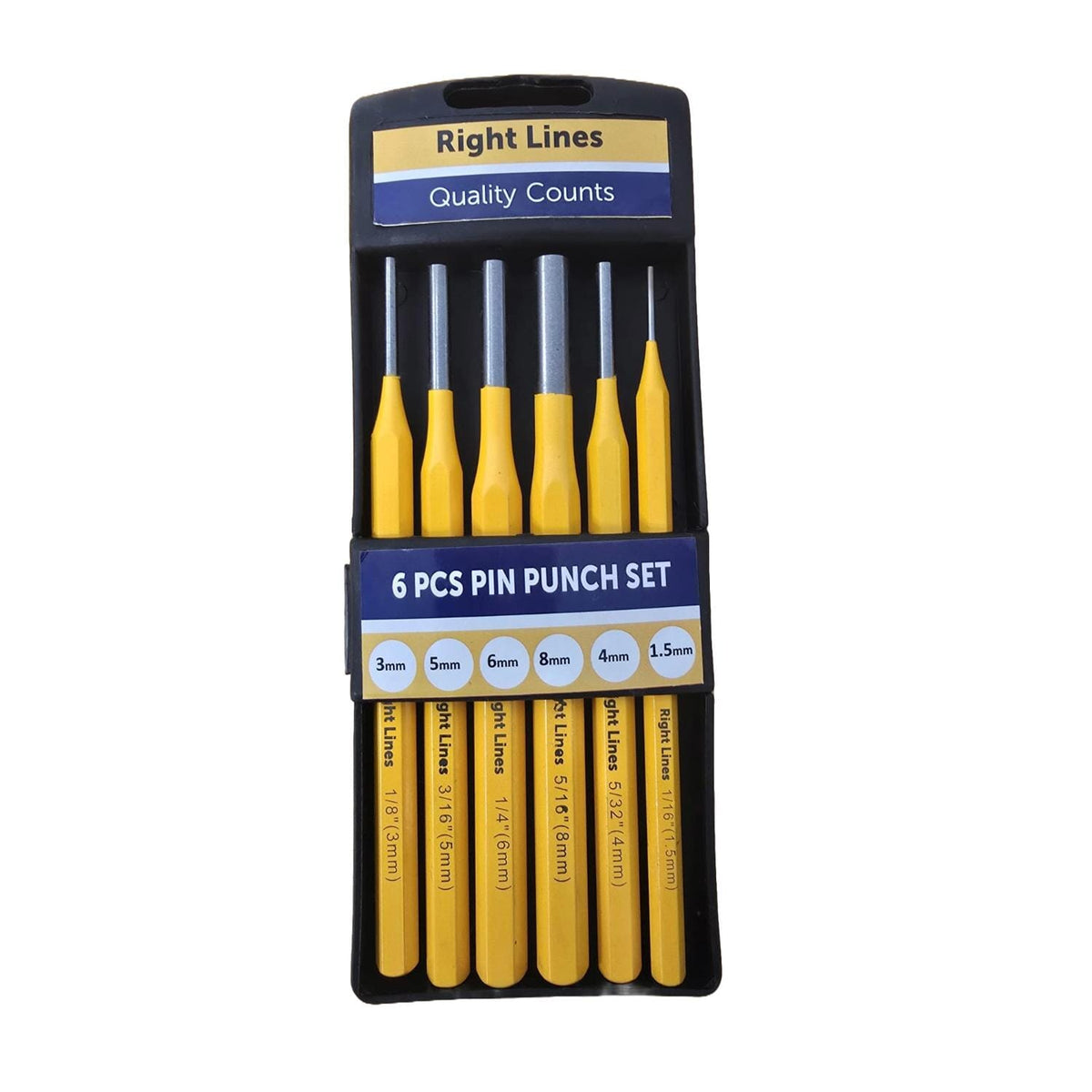 6-Piece Pin Punch Set – Chrome Vanadium Steel | Durable & Precision Punches