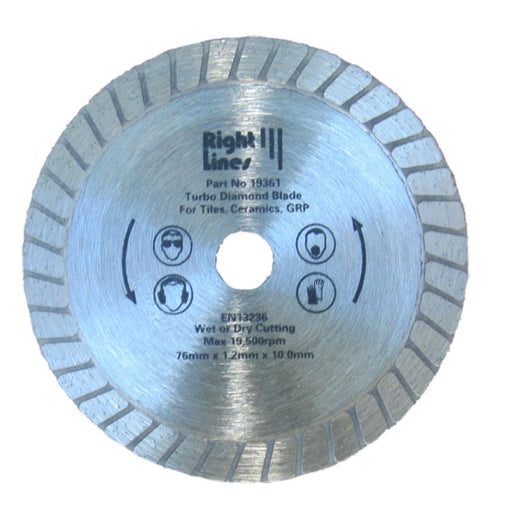 RIGHT LINES Diamond Cutting Discs For 3in (75mm) Angle Grinders Diamond Blade Tile Slysa Abrasives World 