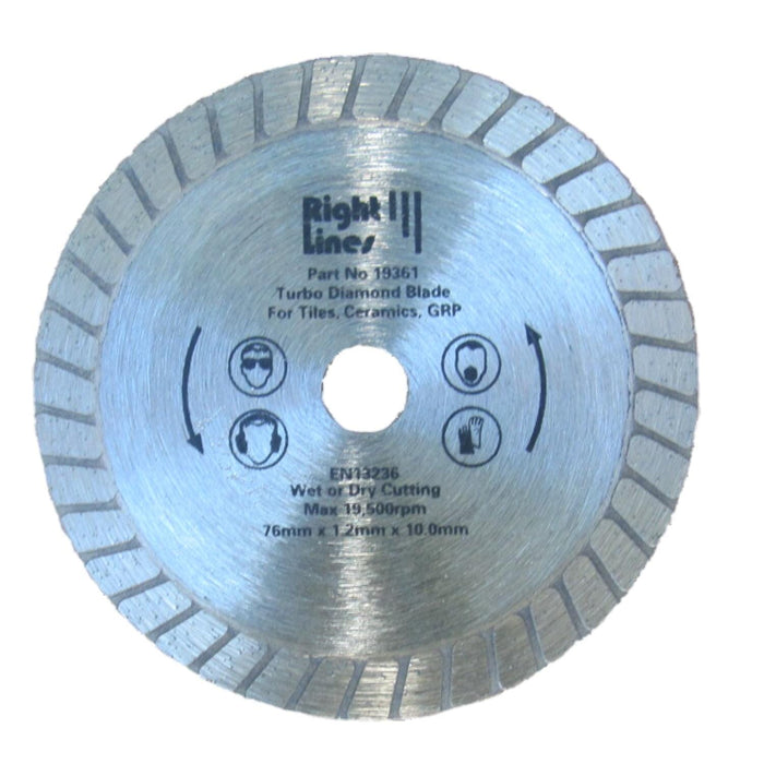 RIGHT LINES Diamond Cutting Discs For 3in (75mm) Angle Grinders Diamond Blade Tile Slysa Abrasives World 