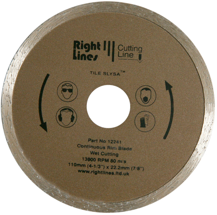 RIGHT LINES Tile Slysa Diamond Blade For Ceramic Tiles Diamond Blade Tile Slysa Abrasives World 110 x 2.2 x 22mm 