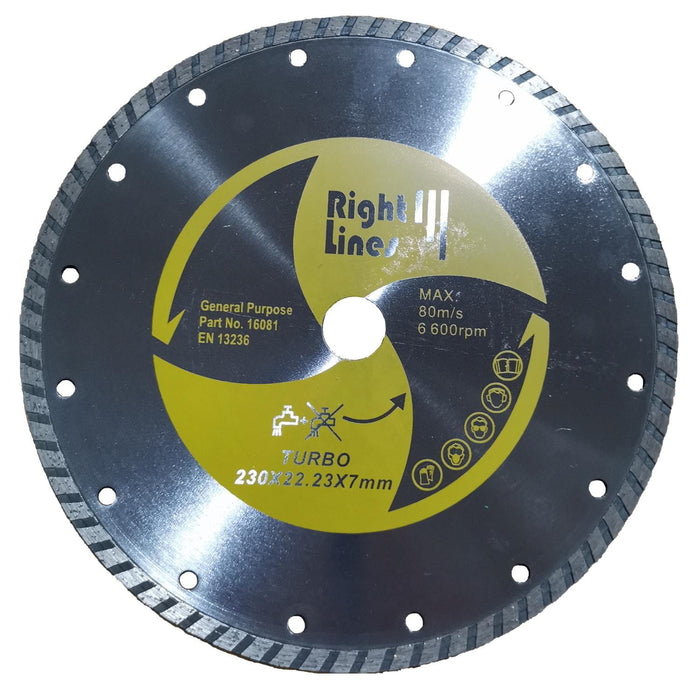 RIGHT LINES General Purpose Turbo Diamond Discs Diamond Blade General Purpose Abrasives World 